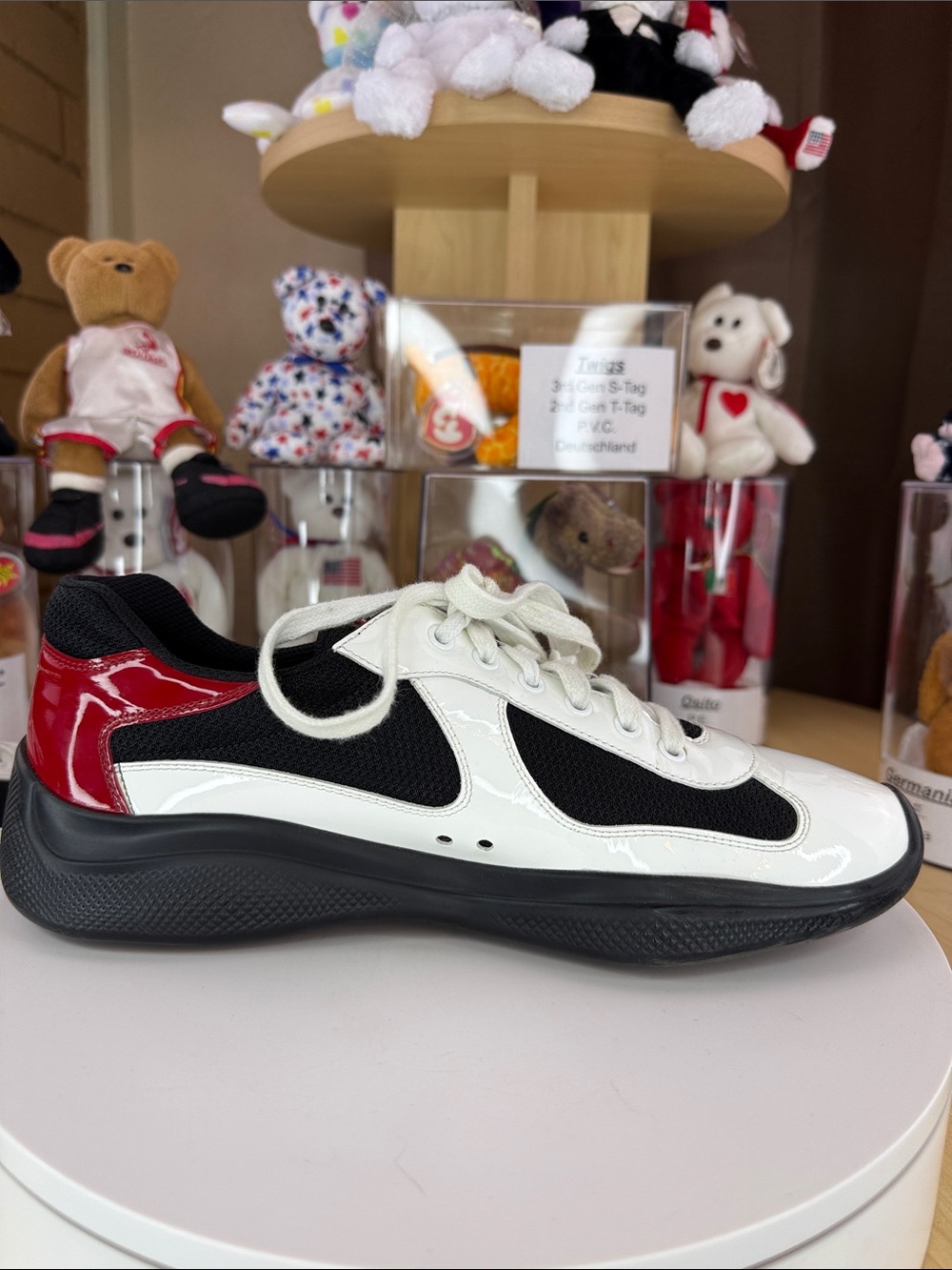 💥PRADA - America's Cup Sneakers Patent leather and Technical Fabric - Size 8 UK - Picture 10 of 14